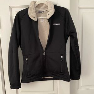 Beautiful spyder fleece with faux shearling. 100% polyester.